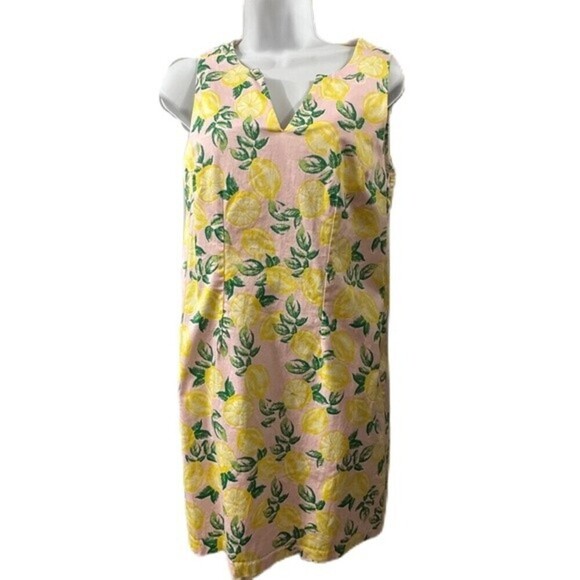 Cynthia Rowley Lemon Print Shift Dress Size 8 - Picture 3 of 11